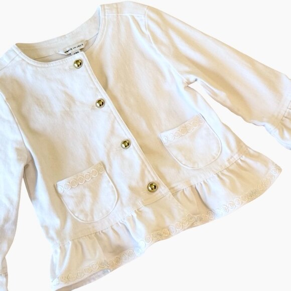 Girls Janie & Jack Peplum Ruffle Sleeve Jacket, Size 7 - Picture 4 of 6